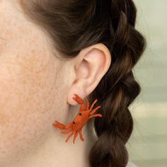 Cody is crab above the rest, he'll have your back and will help anyone in a pinch. These earrings are perfect to add a bit of character to any outfit. Each pair of earrings is fit with hypoallergenic stainless steel posts and backings. Crab Outfit, Crab Jewelry, Crab Earrings, 3d Printed Jewelry, Crab, Cute Jewelry, Jewelry Earrings Studs, Labour Day, Etsy Earrings