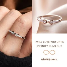 Ring For Best Friend, Silver Rings For Best Friend, Silver Rings For Women Unique Modern, Promise Rings For Her Girlfriends, Unique Promise Rings For Her, Infinity Ring Design, Infinity Engagement Rings, Silver Promise Rings For Her, Silver Rings For Women Unique