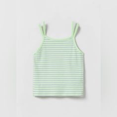 Adorable Double Strap Tank From Zara. Ribbed. 96% Cotton/ 4% Eladtsne. Nwt Cheap Blue Zara Tank Top, Playful Striped Tops For Playwear, Striped Cotton Top For Playwear, Casual Tank Top For Spring Playtime, Casual Tank Top For Playtime In Spring, Casual Spring Tank Top For Playtime, Playful Green Tops For Playwear, Green Playful Playwear Tops, Playful Green Playwear Tops