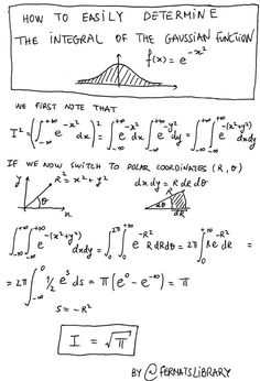 a handwritten text describing how to easily determine the integral of the gaussian motion