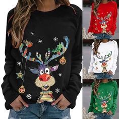 Gender:Men's,Women's,Couple's,Unisex; What's in the box:Top; Types:Pullover,Ugly Christmas Sweater / Sweatshirt; Holiday:Christmas; Style:Christmas; Occasion:Festival,Party; Material:Polyster; Age Group:Adults'; Characters:Reindeer; Cosplay Works:Christmas; Pattern:3D,Anime; Design:Graphic; Listing Date:08/28/2023; Production mode:External procurement; Print Type:3D Print Patchwork Sweatshirt, Rose Beige, Women Christmas, Round Neck Sweaters, Vintage Elegant, Solid Clothes, Green And Khaki, Fall Sweaters, Top Women