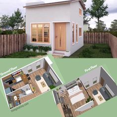 the floor plan for a small house with three rooms