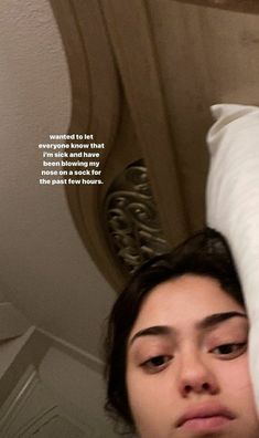 a woman is laying in bed with her eyes closed and the caption reads, i wanted to let everyone know that someone has moved my heart