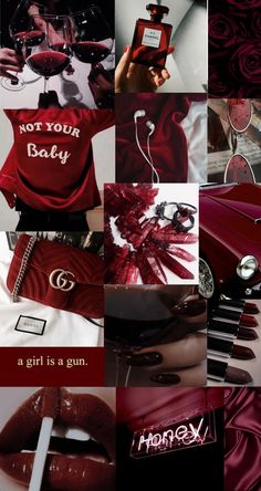 red and black collage with the words not your baby on it