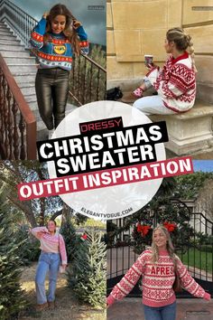 Christmas Sweater Outfit Plaid Sweater Outfit, Holiday Sweater Outfit, Jeans Blazer Outfit, Christmas Dinner Outfit, Christmas Sweater Outfit, Sweater And Jeans Outfit, Christmas Sweater Outfits, Sweater Outfit Ideas, Trendy Christmas Outfits