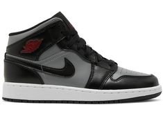 Jordan 1 Mid Shadow Red (GS) - 554725-096 Jordan 1 Mid Shadow Red, Jordan 1 Low Shadow, Air Jordan 1 Mid Gs, Original Air Jordans, Jordan Model, Nike Air Jordan 1 Mid, Jordan Sneakers, Red Sneakers, Nike Air Jordan 1