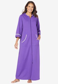 Lounge around comfortably with our long Baby French Terry robe. Perfect to unwind the day in and snuggle in its hood with kangaroo pockets. Three-quarter Loungewear Dress, Terry Robe, Robes For Women, One Piece Clothing, One Piece Pajamas, Tunic Tank Tops, Swimsuits For All, Sleepwear & Loungewear, Sleepwear Robe