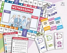 a board game with the words witting on it and an image of two people talking to each other