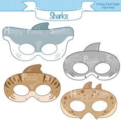 Sharks Printable Masks Angel Shark, Shark Mask, Shark Species, Shark Costume, Shark Costumes, Bear Mask, Printable Masks, Shark Birthday Party, Shark Print