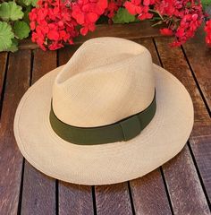 Handmade Panama Hat and Removeable ~ Olive Green ~ Accessory Band The band is interchangeable and can be removed to reveal a plain dark band underneath (dark band fixed to hat). The removeable band is elasticated and will stretch for different size hats. Create different looks for your hat by adding different colour bands. You can find more in our shop: https://www.etsy.com/shop/personalisedpanamas/?etsrc=sdt&section_id=44636577 ~ Genuine Panama hat handwoven with Toquilla palm ~ ~ Handwoven in Ecuador ~ ~ Natural Panama ~ ~ Possible to roll for easy travel ~ ~ Inside comfort band ~ Other colour Panama hats and bands available from our store > https://www.etsy.com/shop/personalisedpanamas Adjustable Green Fedora Hat Band, Adjustable Green Panama Hat With Short Brim, Adjustable Green Panama Hat With Curved Brim, Green Panama Hat With Adjustable Curved Brim, Green Panama Hat With Curved Brim And Adjustable Fit, Classic Green Beach Hat, Classic Khaki Summer Hat, Coffee Brown Color, Pocket Square Wedding