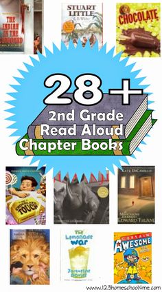 the book cover for 28 + 2nd grade read aloud, with pictures of children's books