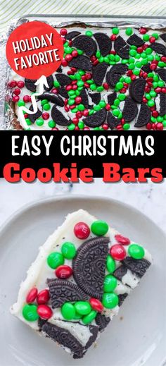 Collage of Christmas cookie bars at top and bottom. Christmas Sugar Cookies Easy, Sugar Cookie Bar Recipe, Christmas Cookie Bars, Holiday Sugar Cookies, Sugar Cookie Bars, Christmas Cookies Easy, Cookie Bar Recipes, Christmas Sugar Cookies, Best Cookie Recipes