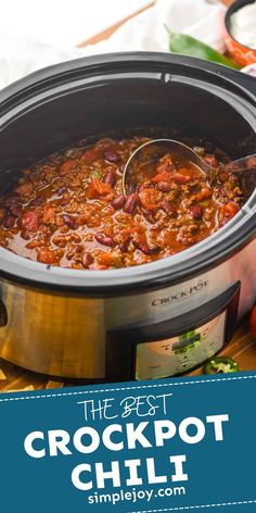 the best crockpot chili recipe is in this slow cooker and it's ready to be eaten