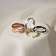 This skinny engraving ring is perfect for everyday wear. There are available in black, silver, gold, and rose gold. Also, this Dainty Ring can be personalized however you desire Engrave Actual Fingerprint or Handwriting to design it, Custom Handwriting Ring, make your rings unique and show off your personality. Suitable for all kinds of occasions ... And it also will be unique memorial gift for your beloved ones or for yourself. Our jewelry pieces come equipped with everything you need for gifti Minimalist Engraved Ring For Promise, Minimalist Engraved Stainless Steel Promise Ring, Minimalist Stainless Steel Engraved Promise Ring, Black Engraved Ring For Promise, Minimalist Engraved Stainless Steel Rings, Minimalist Etched Engraved Ring For Gift, Minimalist Engraved Etched Ring For Gift, Minimalist Engraved Etched Ring, Silver Laser Engraved Rings As Gift