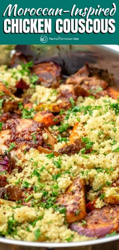 this moroccan inspired chicken couscous is an easy and delicious dinner that's ready in under 30 minutes