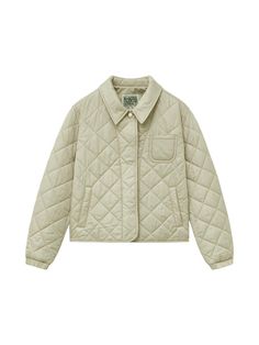 This Women's Quilted Jacket offers a stylish and cozy option for colder days. It features a regular fit with chest pocket details.- Cropped length that makes your look stylish- M+FG metal logo button point for added style- Available in Beige and Navy color options Trendy Winter Outerwear With Flap Pockets, Trendy Outerwear With Flap Pockets For Winter, Utility Style Winter Outerwear With Lapel Collar, Winter Utility Outerwear With Lapel Collar, Utility Outerwear With Lapel Collar For Winter, Trendy Winter Utility Jacket With Patch Pockets, Classic Fall Puffer Jacket For Outdoor, Classic Fall Outdoor Puffer Jacket, Trendy Beige Puffer Jacket With Padded Collar