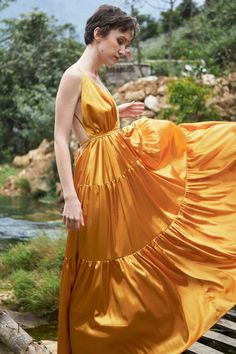 Gold Silk Satin Dress Flowy Dress Bridesmaid Dress Maxi | Etsy Silk Maxi Dress For Prom, Silk Backless Maxi Dress For Gala, Floor-length Flowy Maxi Dress For Evening, Gold Backless Maxi Dress For Summer, Floor-length Satin Maxi Dress, Silk Backless Evening Maxi Dress, Silk Backless Maxi Evening Dress, Silk Backless Maxi Dress For Evening, Gold Satin Maxi Dress For Summer