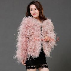 Top Seller for 100% Real Ostrich Feather Fur Jacket Women's Real Fur Bolero Coats Wedding Party, Womens jacket Fur Coat Short, Winter Wedding Fur, Fur Bolero, Fur Jacket Women, Feather Coat, Wedding Fur, Luxury Brides, Coat With Fur, Feather Jacket