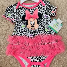 Nwt Disney Baby Minnie Onesie 3-6 Months. Pink Character Print Onesie For Playtime, Pink Playful Onesie With Character Print, Cute Pink Onesie With Character Print, Playful Pink Onesie With Character Print, Tutu Minnie, Minnie Mouse Onesie, Disney Baby Clothes, Baby Minnie