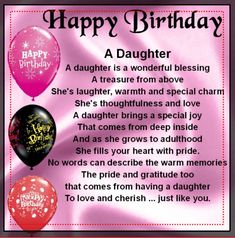 happy birthday granddaughter poem with balloons