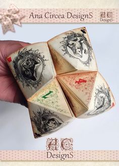 "Welcome! Alice in wonderland inspired Origami Fortune Teller . cootie catcher . game . DIY toy . printable Instant DOWNLOAD. Paper Crafting . Favor. Want a perfect evening with games and a comforting cup of tea? : Please use this link: https://www.etsy.com/listing/524995197/printable-tea-bag-envelope-and-holder \" Printable Inspirations for Your Unique World \" Please Note: This listing includes digital files only. No printed materials will be shipped. INSTANT DOWNLOAD YOU WILL RECEIVE o 1 high quality (300 dpi) image on one 8.5\" x 11\" sheet for easy printing , perfect for din A4  and US letter paper size. o JPG and PDF Recommended Paper: standard cream colored paper for best effect. This design is great for make scrapbook embellishment, - Scrapbook  - journaling art  - hobby crafting Diy Alice In Wonderland, Origami Halloween, Origami Fortune Teller, Crafting Quotes, Halloween Origami, Cootie Catcher, Game Diy, Alice In Wonderland Inspired, Inspirational Printables