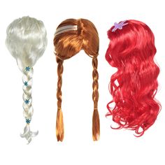 Children Wigs Princess Girls Frozen Elsa Anna Cosplay Wednesday Accessories Kids Ariel Halloween Elsa Frozen Wig, Ariel Halloween, Anna Cosplay, Mermaid Wig, Red Mermaid, Frozen Elsa And Anna, Halloween Wigs, Cosplay Accessories, Princess Girl