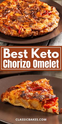 the best keto chorizo omelet is served on a black plate