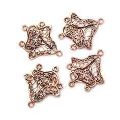 18x20mm Copper Drop Scroll Leaves with 3 Drops Set of 4 - Beadsofcambay.com Bead Jewellery Supplies, Making Beads, Beads Jewelry, Jewelry Making Beads, Jewelry Supplies, Buy Now, Copper, Jewelry Making, Range