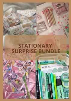 the stationery surprise bundle includes pens, pencils and other items