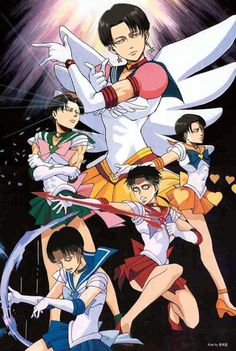 SNK Levi as the inner sailor senshi? Fighting Titans by moon light! there is something wrong with the Attack on Titan fandom! Aot Gifs, Sailor Moons, Titans Anime, Attack On Titan Levi, Anime Meme, Amman