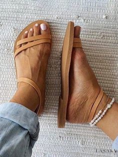 Lasaky - Relaxing Sandals for Everyday Wear Elegant Shoes Flat, Toe Thong Sandals, Toe Ring Sandals, Toe Loop Sandals, Casual Slip On Shoes, Boho Sandals, Toe Post Sandals, Brown Leather Sandals, Elegant Shoes