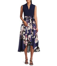 Shop for Ignite Evenings Floral Print Mikado Tie Waist V-Neck Sleeveless High-Low Midi Dress at Dillard's. Visit Dillard's to find clothing, accessories, shoes, cosmetics & more. The Style of Your Life. V-neck Floral Print Dress For Cocktail, Sleeveless Silk V-neck Dress For Summer, Elegant Floral Print A-line Sleeveless Dress, Elegant Sleeveless Floral Print V-neck Dress, Floral Print V-neck Cocktail Dress, Elegant Multicolor A-line Sleeveless Dress, Formal Printed V-neck Dress, Elegant Blue Floral Print V-neck Dress, Sleeveless Printed Floral Party Dress