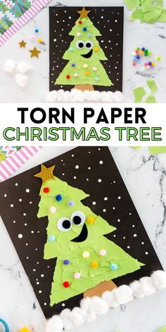 paper christmas tree craft for kids to make