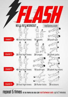 an exercise poster with instructions to do the flash