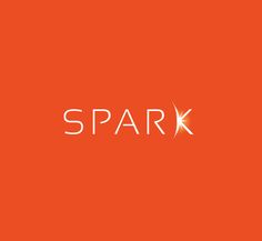 the word spark on an orange background