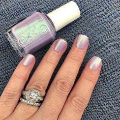 It’s rainy today so I can’t show the intense green shimmer but @essie tiers of joy is gorgeous anyway! 💅🏻💜💅🏻 #essie #essielove #essienails… Spring Purple Nails, Essie Swatches, Nails Uv Gel, Valentine Day Nails, Spring Purple, No Chip Nails, Different Color Nails, Long Nail Art, Pretty Nail Polish