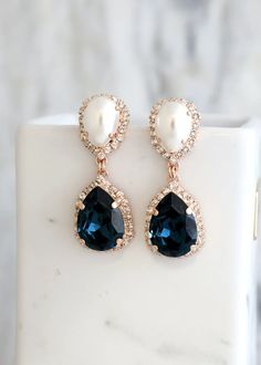 Blue Navy Earrings Bridal Blue Navy Earrings Bridal Pearl | Etsy Blue Teardrop Pearl Drop Earrings, Blue Teardrop Pearl Earrings For Formal Occasions, Blue Teardrop Pearl Earrings, Blue Teardrop Pearl Earrings For Pierced Ears, Blue Teardrop Pearl Earrings For Wedding, Blue Pearl Drop Earrings For Party, Formal Blue Pearl Drop Earrings, Elegant Blue Teardrop Pearl Earrings, Blue Dangle Bridal Earrings With Pearl Drop