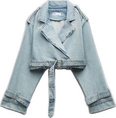 Chic Cropped Blue Denim Jacket, Chic Cropped Outerwear In Medium Wash, Chic Cropped Medium Wash Outerwear, Chic Long-sleeve Denim Cropped Jacket, Chic Long Sleeve Denim Cropped Jacket, Chic Denim Cropped Jacket For Spring, Zara Denim Outerwear For Work, Chic Denim Blue Outerwear, Chic Denim Cropped Jacket With Long Sleeves