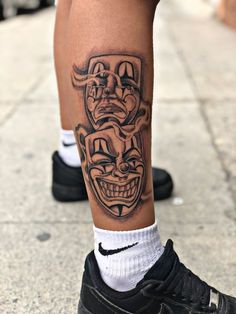 a person with a tattoo on their leg