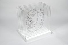 an acrylic block with a drawing on it