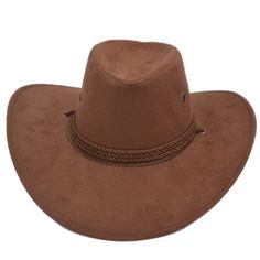 PRICES MAY VARY. The Faux Leather western hat with wide brim(9.7cm/3.8") for men and women keeps out harmful UV rays and protects face, nose, neck and ears. Ventilation eyelets on both sides of crown keep heads cool in the heat.Classical western cowboy style,lightweight and comfortable Ready for work or play, it's a casual western cowboy hat that can mix easily with your look and has all the function you need.beige,red,black,coffee and brown The rope around the crown can also be adjustable as a Suede Hat, Cowboy Theme, Western Hat, Summer Cap, Long Rope, Western Cowboy Hats, Cowboy Style, Western Hats, Hat Band