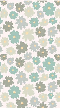 an image of a flower pattern in pastel colors on a white wallpaper background