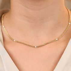 14k Gold Diamond Cuban Chain Necklace / Salma / Sectioned Diamonds / 0.60ctw / Multi Diamond Necklace / White Natural Diamonds / Curb Chain ✔ Handmade ✔ Natural Diamond ✔ Total Carat Weight Diamonds: .60ctw ( 3-3.2mm Diamond ) ✔ Dimensions of Setting: 3.5 mm The dimension of the links: 3mm We Use only DHL Express for our International Standard Shipping NOW USING ITALIAN TRIGGER LOBSTER CLASPS Available 14K White, Yellow, Rose Gold 🛠 All Sarah Elise pieces are handcrafted and made to order. Plea Small Gold Necklace, Cuban Chain Necklace, Curb Chain Necklace, Solid Gold Necklace, Cluster Necklace, Necklace White, Diamond Drops, Cuban Chain, Diamond Cluster