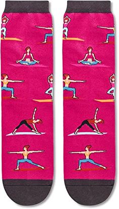 Yoga Socks For WomenDark purple women's yoga socks feature different yoga poses. These funny yoga socks are the perfect gift for yoga lovers. The bottom of the socks features a humorous message that is visible when you put your feet up: "KEEP CALM AND DO YOGA".Size & PackageOne size fits most. Our women's crazy socks are designed to fit shoe sizes 6-12 and sock sizes 8-13. Each pair of funny socks comes in a plastic zippered bag.Quality MaterialOur novelty socks are made of 80% Cotton, 15% Polya Non-slip Comfortable Yoga Socks, Comfortable Yoga Socks, Comfortable Non-slip Socks For Yoga, Comfortable Non-slip Yoga Socks, Breathable Comfortable Yoga Socks, Comfortable Breathable Yoga Socks, Non-slip Yoga Socks, Breathable Flexible Sports Socks, Radiologist Gifts