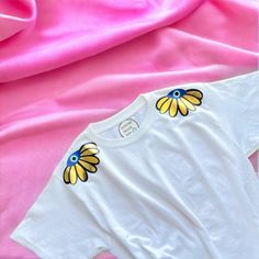 Designed by Amida By Zaa©️ Crew Neck  100% Cotton White Embroidered Graphic Tee, That One Friend, Cute Bracelets, First Baby, Gold Design, Tan Color, Evil Eye, T Shirt Dress, Neck T Shirt