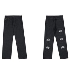 Wiaofellas Retro Multi-pockets Letter Embroidery Casual Mens Jeans Pants Straight Harajuku Hip Hop Loose Casual Denim Trousers window.adminAccountId=240083236; Mens Dress Jackets, Fitted Blazer Jacket, Streetwear Pants, Streetwear Jeans, Trench Coat Men, Slim Fit Blazers, Loose Fabric, Jackets Men Fashion, Letter Embroidery