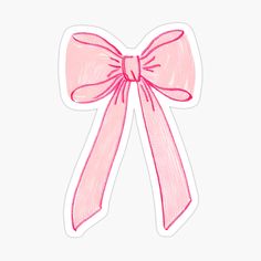 a pink bow sticker on a white background