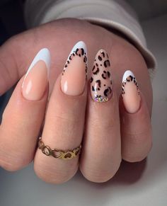 White Cheetah Nails, Nails Aesthetics, Diy Gel Nails, Almond Nails French, Cheetah Print Nails, Animal Print Nails Art, Lilac Nails, Cheetah Nails, Leopard Print Nails