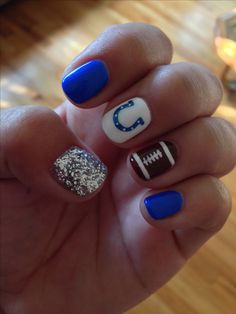 Go Colts! Believe in Blue! Seahawks Nails Design, Nfl Nails, I Love Nails