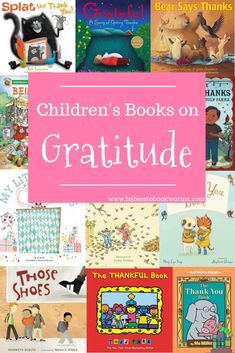 children's books on gratitude with the title overlaying them